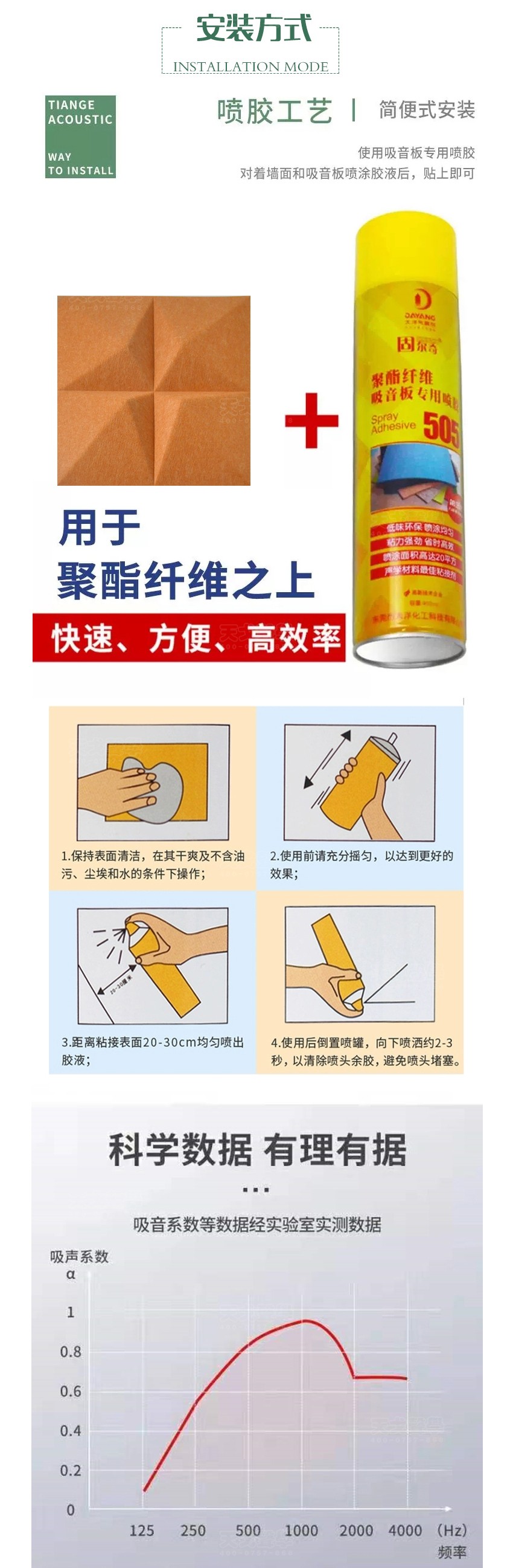 3D菱形聚酯纖維吸音板安裝方式