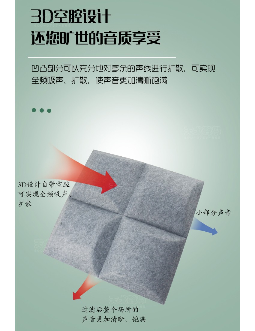 3D風車聚酯纖維吸音板空腔設(shè)計