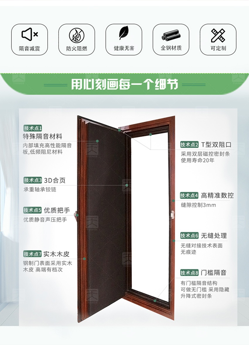 鋼質木紋隔音門-3